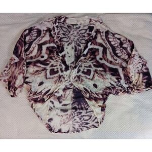 Saachi Anthropologie Artsy Abstract Geo Cocoon Twist Top Women O/S Festival Boho